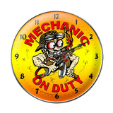 Mechanic on Duty Metal Sign Wall Decor 14 x 14