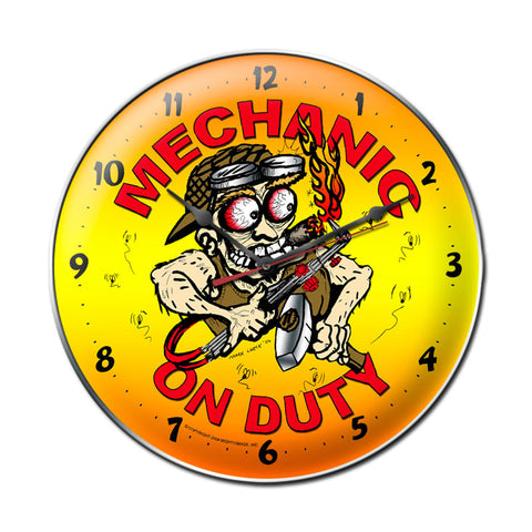 Mechanic on Duty Metal Sign Wall Decor 14 x 14