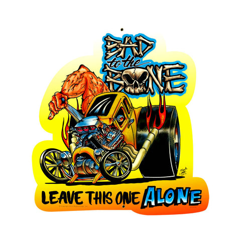 Bad to the Bone Metal Sign Wall Decor 18 x 18