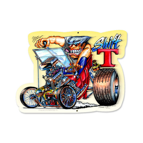 Shift T Metal Sign Wall Decor 18 x 12