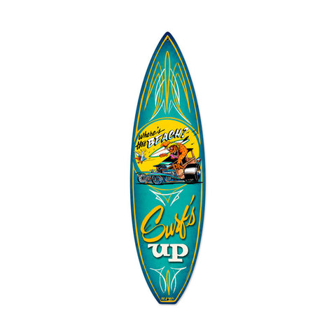 Wheres The Beach Metal Sign Wall Decor 6 x 22
