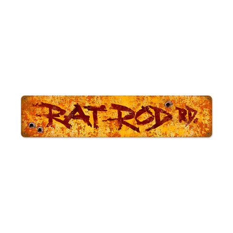 Rat Rod Metal Sign Wall Decor 28 x 6