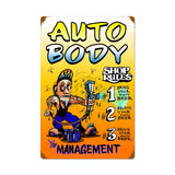 Auto Body Shop Rules Metal Sign Wall Decor 16 x 24