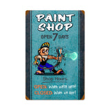 Paint Shop Hours Metal Sign Wall Decor 16 x 24