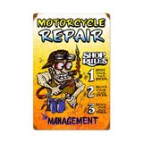 Motorcycle Repair Shop Rules Metal Sign Wall Decor 16 x 24