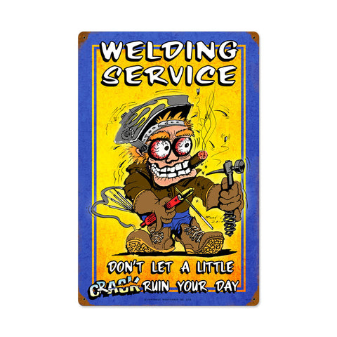 Welding Service Metal Sign Wall Decor 16 x 24