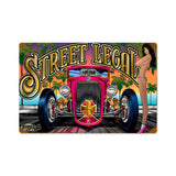 Street Legal Girl Metal Sign Wall Decor 18 x 12