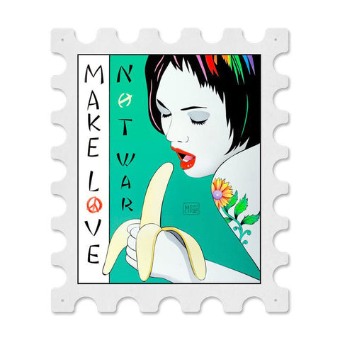 Banana Postage Stamp Metal Sign Wall Decor 16 x 19