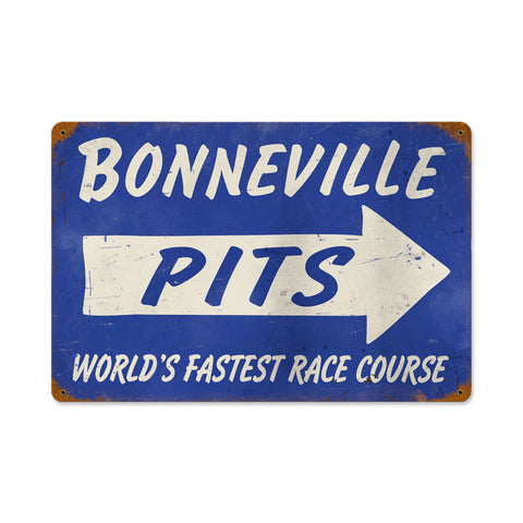 Bonneville Pits Metal Sign Wall Decor 18 x 12