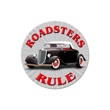 Roadsters Rule Metal Sign Wall Decor 14 x 14