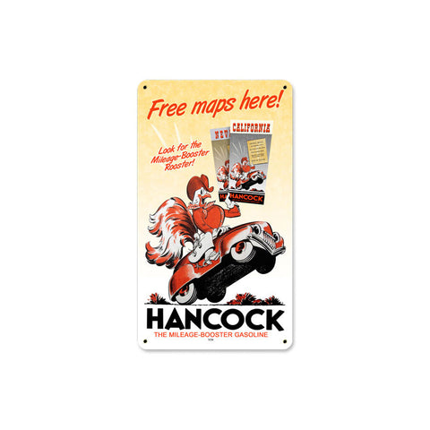 Hancock Maps Metal Sign Wall Decor 8 x 14