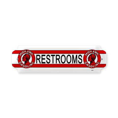 Mohawk Restrooms Metal Sign Wall Decor 12 x 3