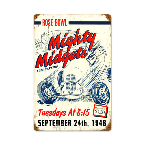 Mighty Midgets Metal Sign Wall Decor 12 x 18
