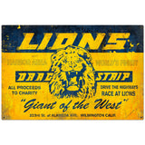 Lions Drag Strip Metal Sign Wall Decor 36 x 24