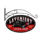 Latenight Speed Shop Metal Sign Wall Decor 24 x 24