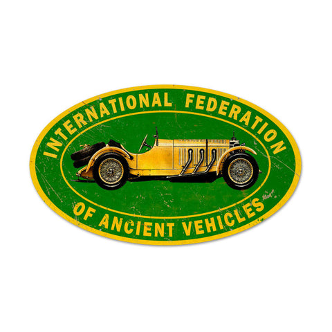 Ancient Vehicle Metal Sign Wall Decor 24 x 14