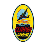 Clipper Gasoline Metal Sign Wall Decor 14 x 24