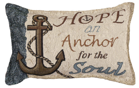 Hope, An Anchor For The Soul 9 X 12 Tapestry Pillow