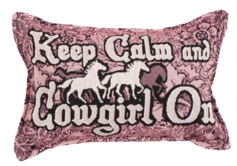 Keep Calm & Cowgirl On Tapestry Pillow