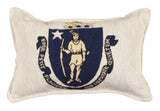 Flag Of Massachusetts Small Tapestry Pillow