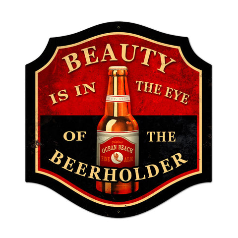 Beauty Beer Holder Metal Sign Wall Decor 20 x 20