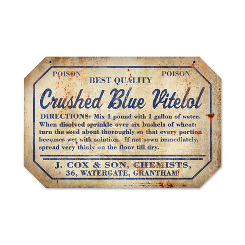 Crushed Vitelol Metal Sign Wall Decor 18 x 12