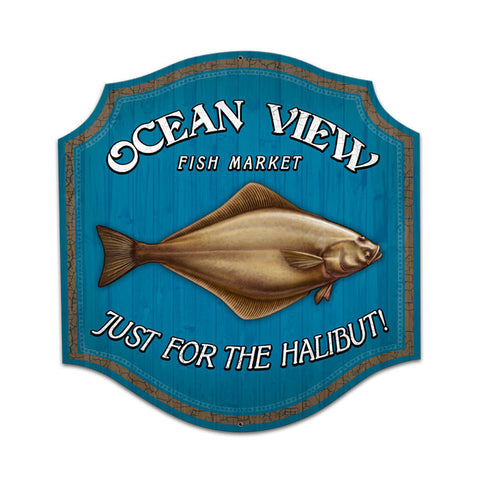 Just For The Halibut Metal Sign Wall Decor 20 x 20