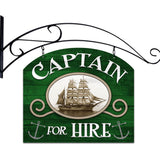 Captain For Hire Metal Sign Wall Decor 18 x 15
