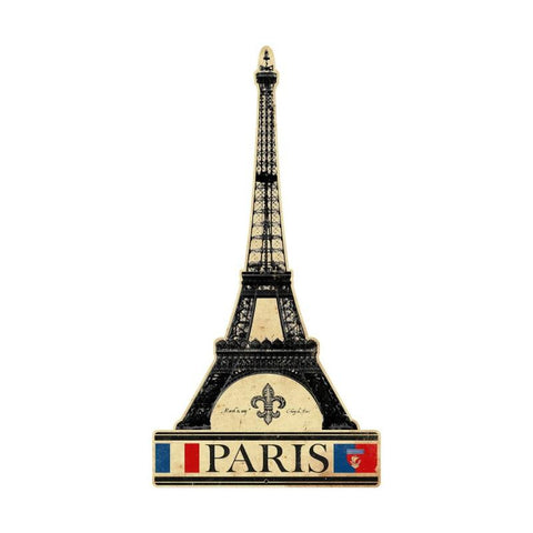 Eiffel Tower Metal Sign Wall Decor 22 x 43