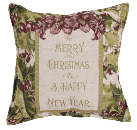 Pillow - Merry Christmas Holly Pillow