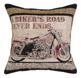 A Bikers Road Tapestry Pillow