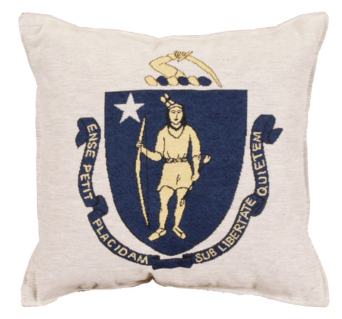Flag Of Massachusetts Tapestry Pillow