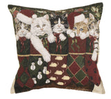 Christmas Kittens Tapestry Pillow