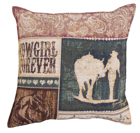 Cowgirl Forever Tapestry Pillow