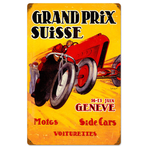 Swiss Grand Prix Metal Sign Wall Decor 16 x 24