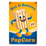 Popcorn Man Metal Sign Wall Decor 12 x 18