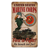Marine Corps Metal Sign Wall Decor 8 x 14