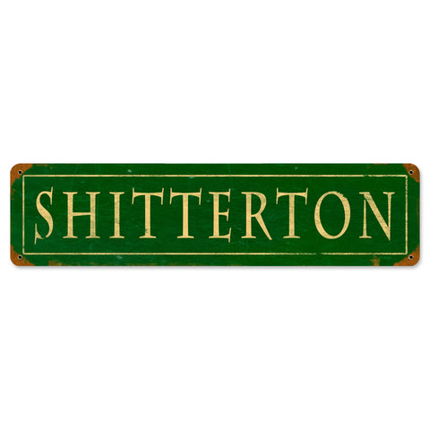 Shitteron Metal Sign Wall Decor 20 x 5
