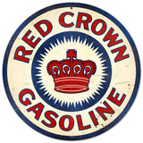 Red Crown Gasoline Metal Sign Wall Decor 14 x 14