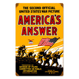 Americans Answer Metal Sign Wall Decor 12 x 18