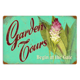 Garden Tours Metal Sign Wall Decor 18 x 12