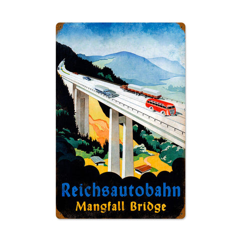 Mangfall Bridge Metal Sign Wall Decor 16 x 24