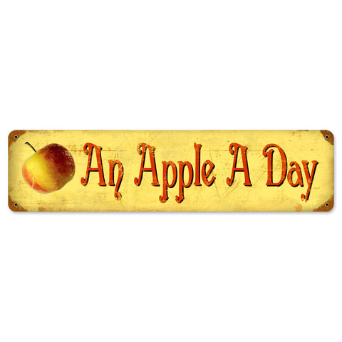 Apple a Day Metal Sign Wall Decor 20 x 5