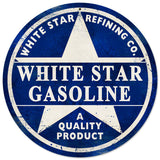 White Star Gasoline Metal Sign Wall Decor 14 x 14