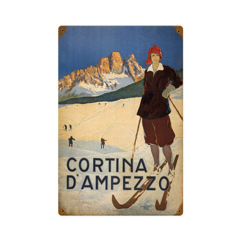 Cortina Ski Metal Sign Wall Decor 18 x 12