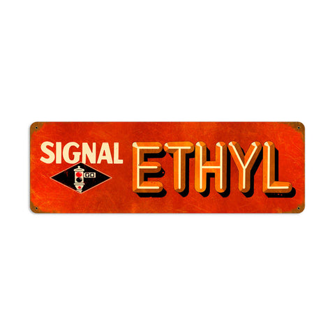 Signal Ethyl Metal Sign Wall Decor 24 x 8