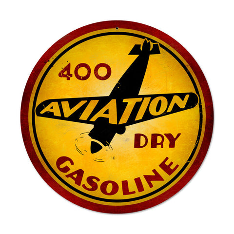 Aviation Gasoline Metal Sign Wall Decor 14 x 14