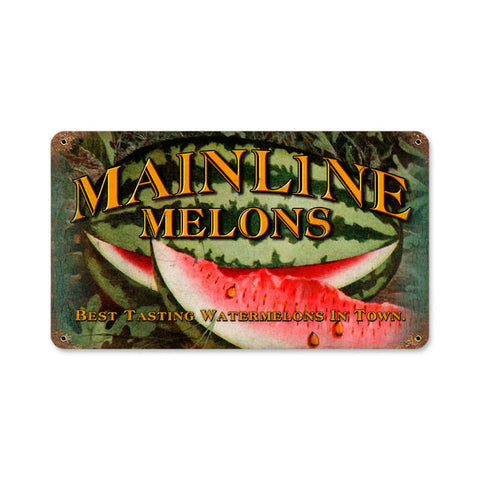 Main Watermelons Metal Sign Wall Decor 14 x 8