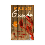 Fresh Gumbo Metal Sign Wall Decor 12 x 18