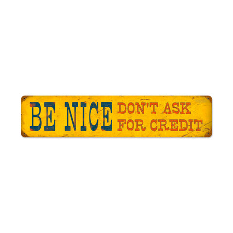 Be Nice Metal Sign Wall Decor 28 x 6